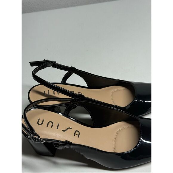 Unisa Hayney Womens Pointed Closed Toe Block Heel Pumps Size 6 Black See Notes - Picture 4 of 10